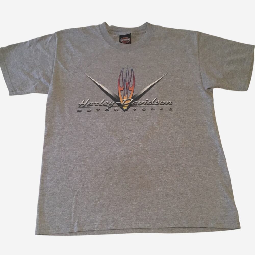 Harley Davidson T-Shirt Gray Fenwick Ontario Canada Large